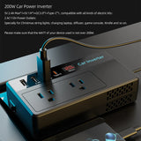 200W Car Inverter DC 12V To 110V AC
