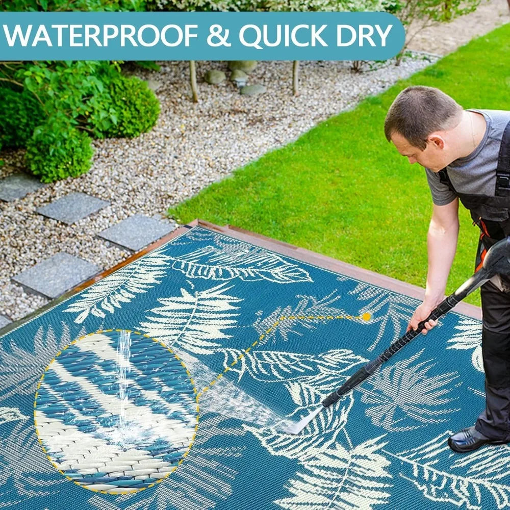 Outdoor Reversible Rug Waterproof 6x9 ft.