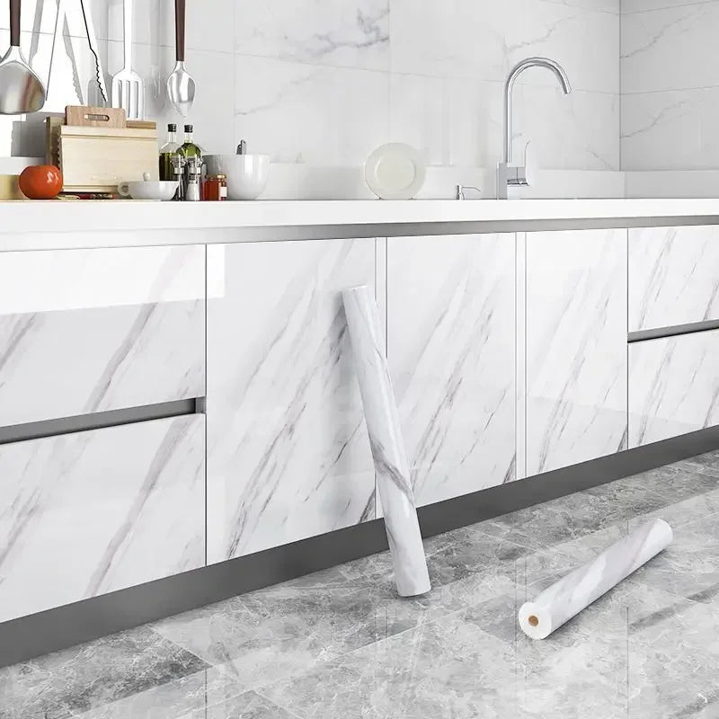 Adhesive Wallpaper Marble Decor 31.5 in. Width