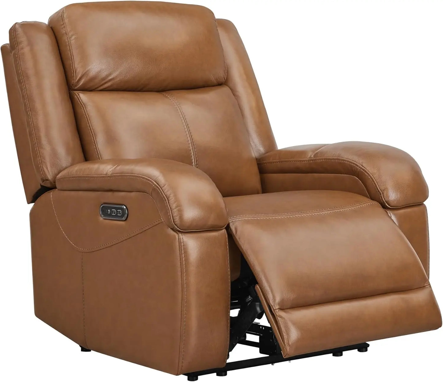 Genuine Leather RV Power Recliner, Wall Hugger, Charging Ports