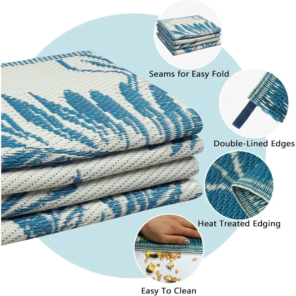 Outdoor Reversible Rug Waterproof 6x9 ft.
