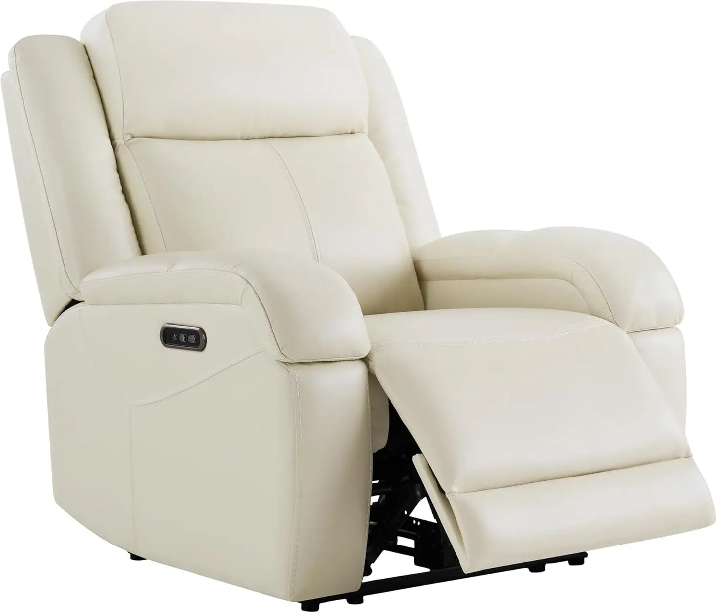 Genuine Leather RV Power Recliner, Wall Hugger, Charging Ports