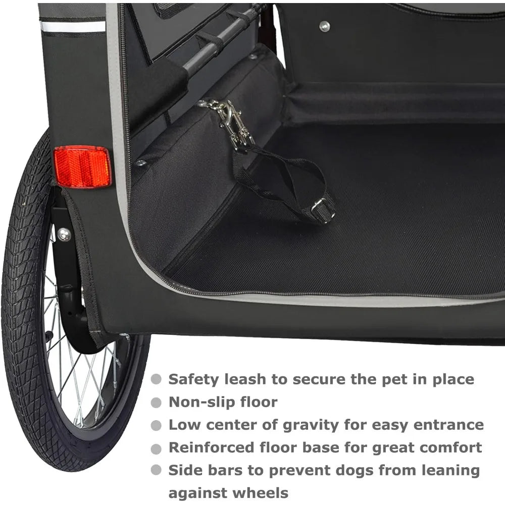 XL Pet Bike Trailer & Stroller for Dogs Up to 100 lbs