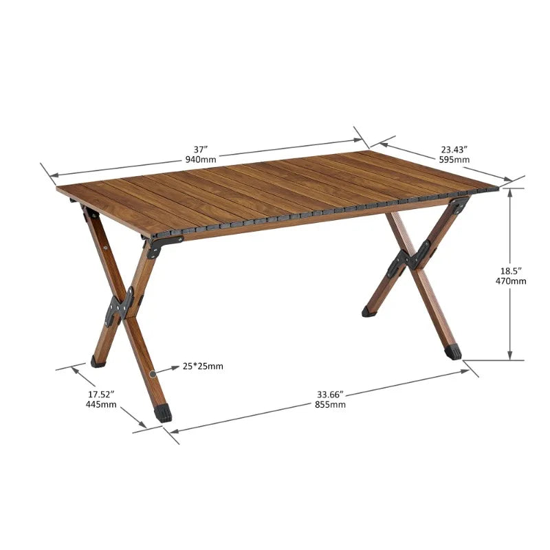 Folding Aluminum Roll-up Table (37"L x 23.43"W x 18.5 "H)