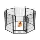 Metal Dog Fence with Wide Door, 40"Height 8/16 Panels