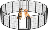 Metal Dog Fence with Wide Door, 40"Height 8/16 Panels