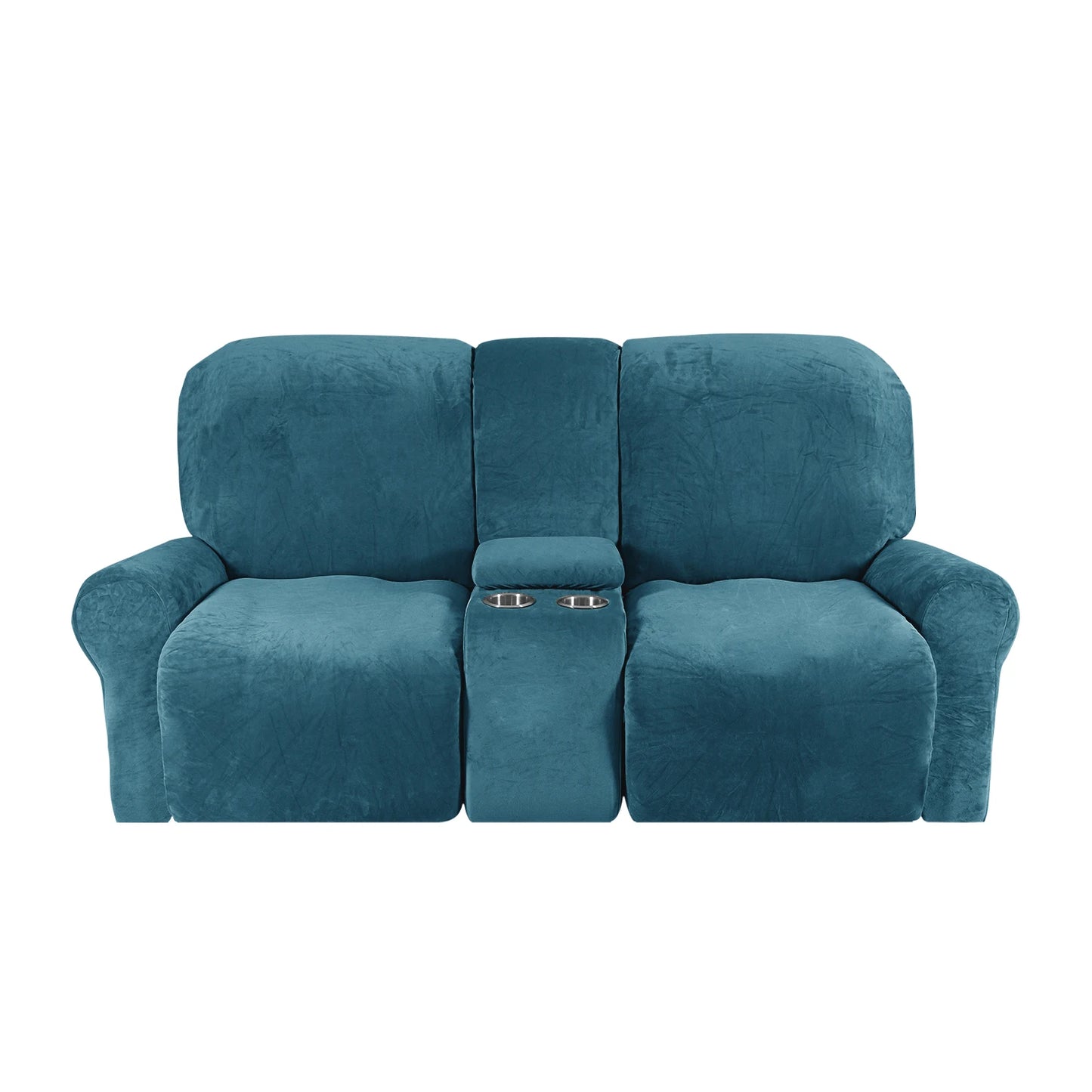 Recliner Loveseat Slipcovers with Cup Holder and Middle Console Cover
