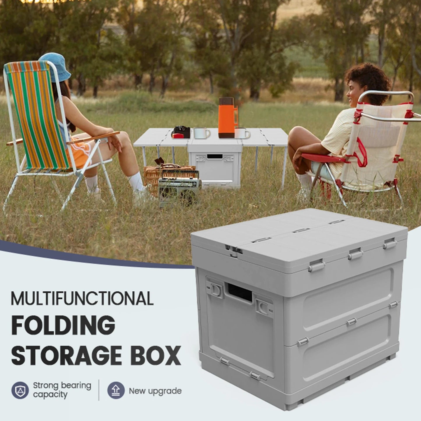 Storage Container Functions as: Picnic Table, Ice Cooling Feature and Parking Warning Sign