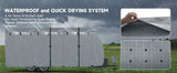 RV Travel Trailer Cover with 4 Tire Covers & Tongue Jack