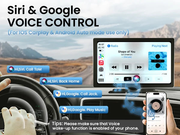 9-inch CarPlay 4K+1080P, 64GB memory