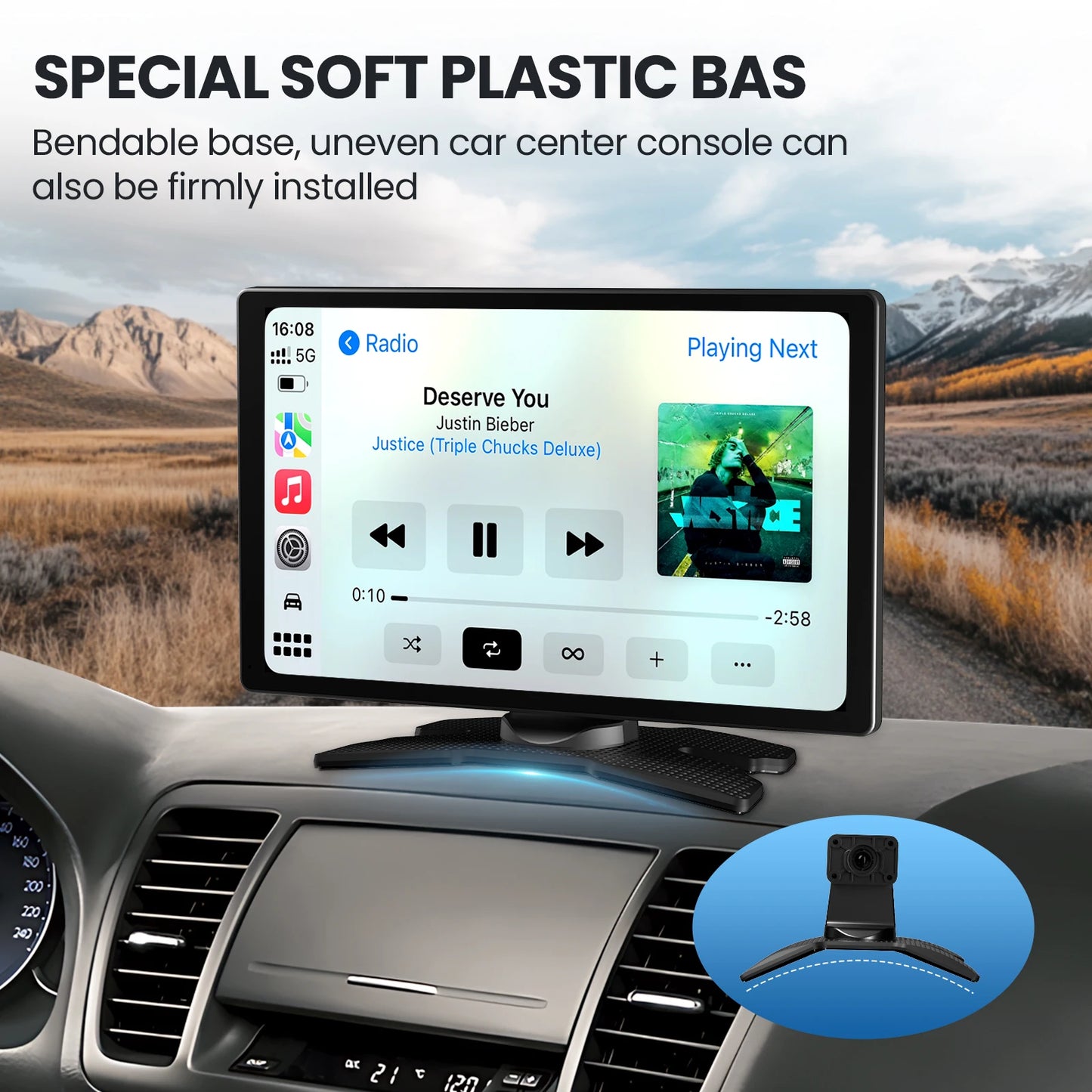 9-inch CarPlay 4K+1080P, 64GB memory
