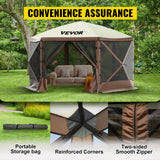 Pop-up Camping Gazebo 6-Sided, 12' x 12' / 10' x 10'
