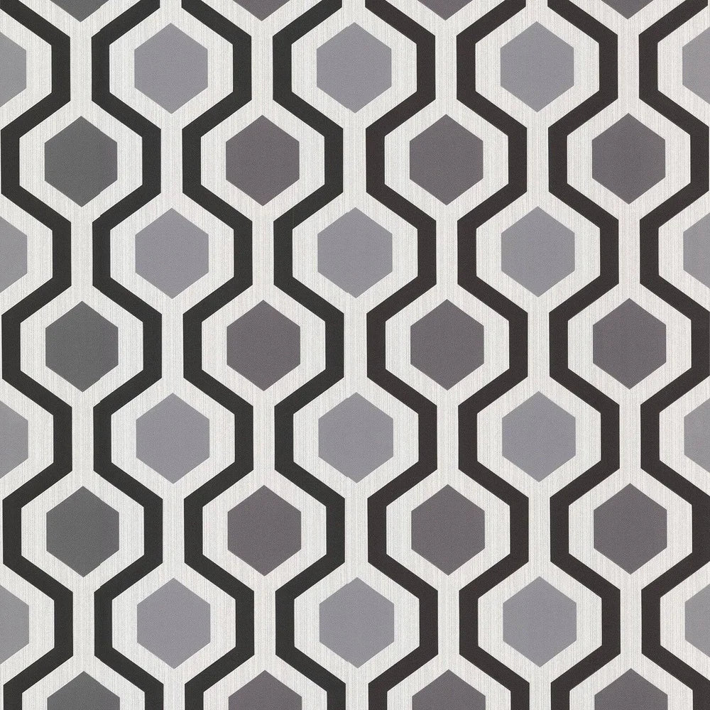 Modern Geometric Wallpaper
Non Woven Washable Black Grey White 20.5in x 33ft Covers 56.4sqft Design