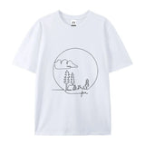 Line Art Nature Design Camping T-Shirt