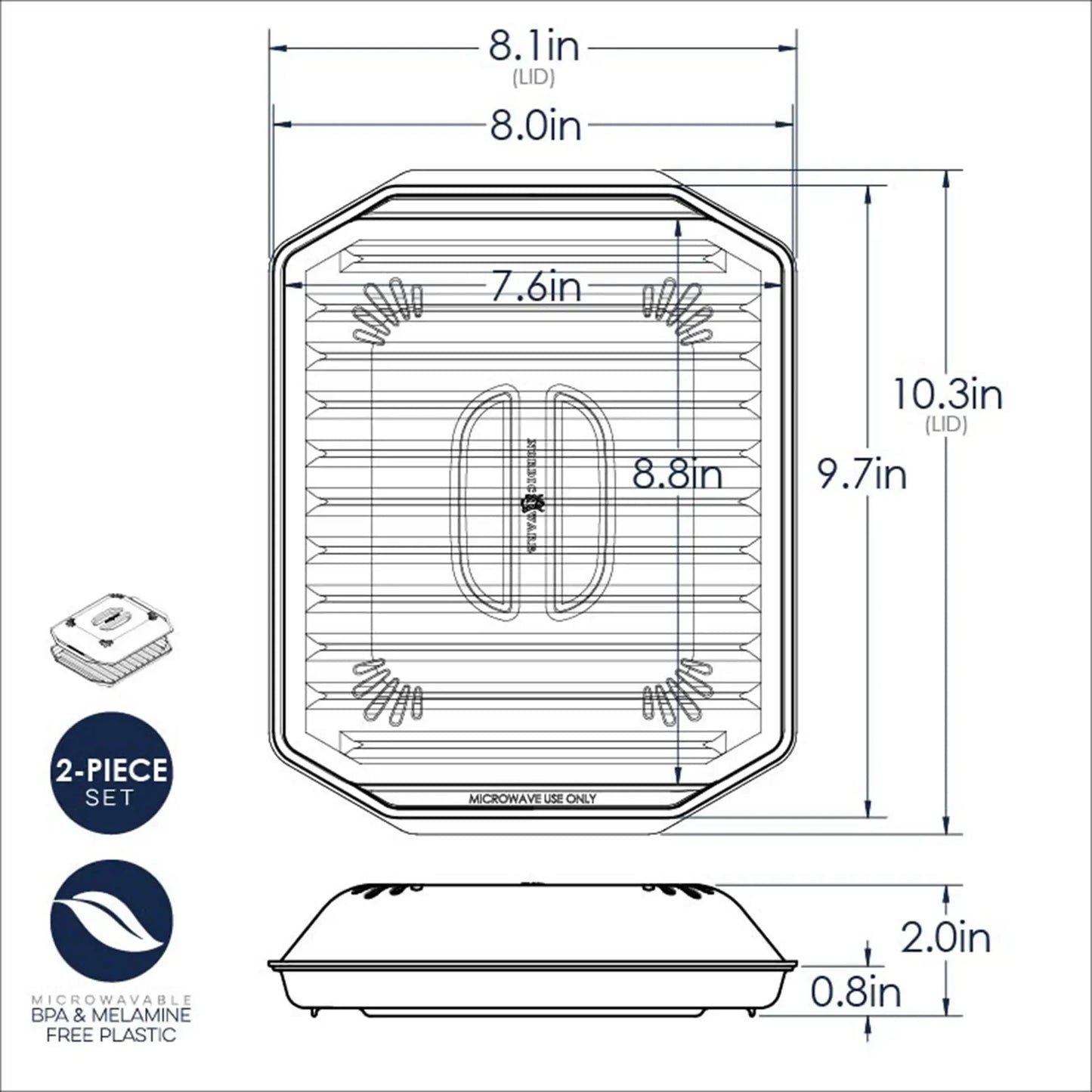 Microwave Safe Covered Bacon Rack with Lid