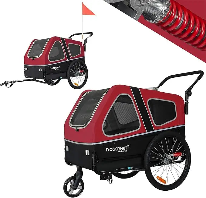 XL Pet Bike Trailer & Stroller for Dogs Up to 100 lbs