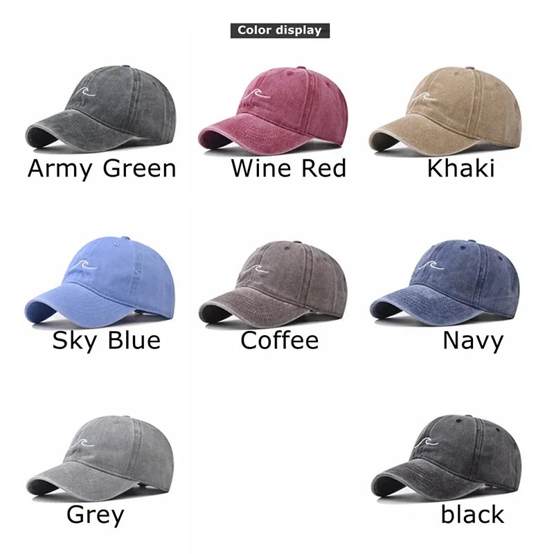 Wave Ripple Embroidery Baseball Cap