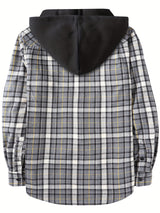Men's Elegant Plaid Shirt - Button-Front Closure