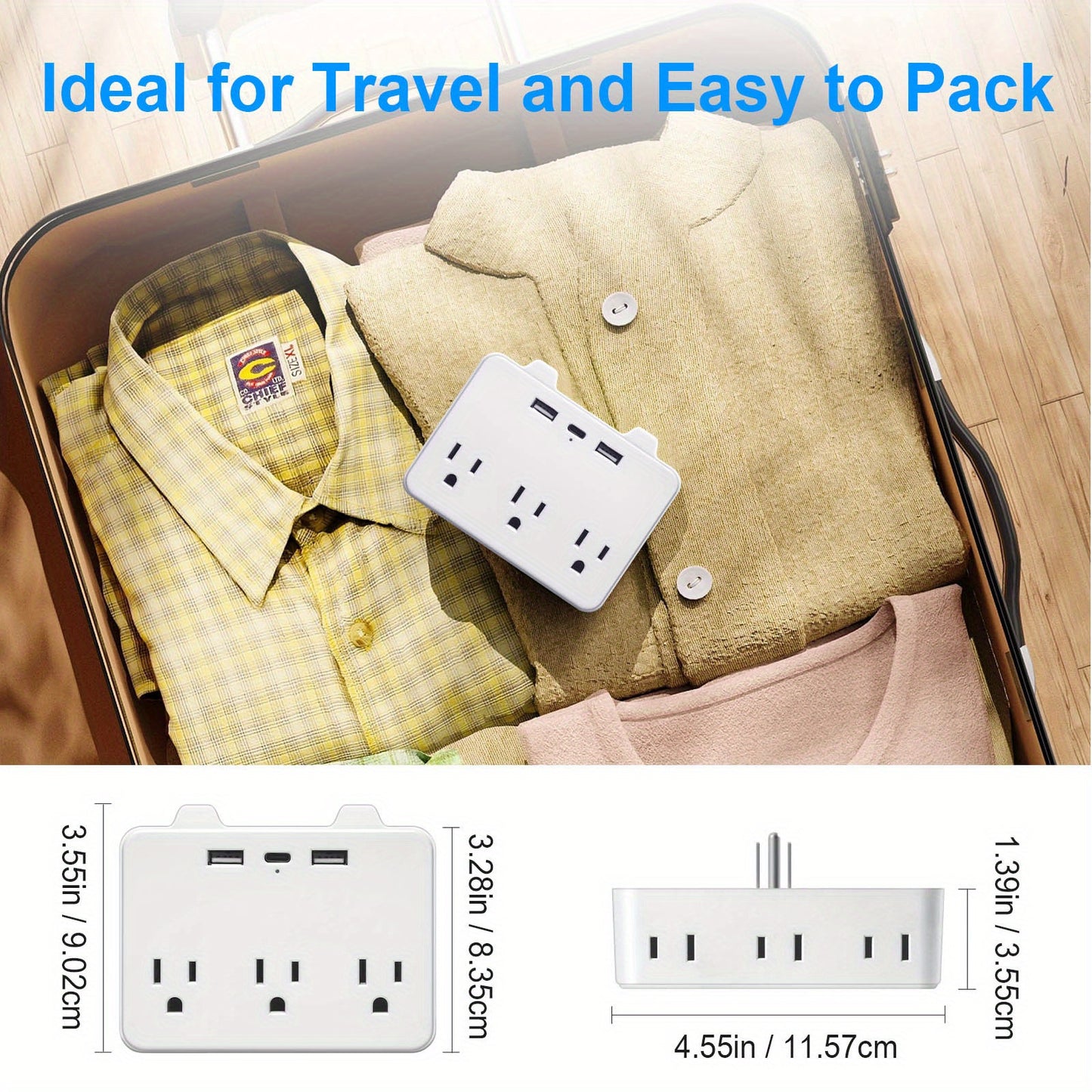Power Strip with 3 USB Ports (1 USB-C), 6 Outlets