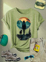 Women's Sunset Hiker Graphic Outdoor T-Shirt