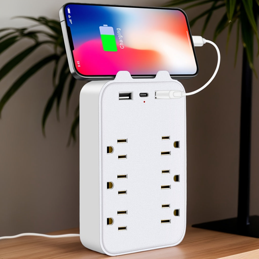 Power Strip with 3 USB Ports (1 USB-C), 6 Outlets