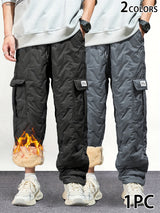 Men's Heavy-Duty Winter Cargo Pants - Thermal Insulated Work Trousers