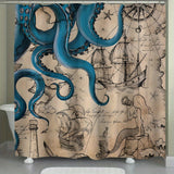 Nautical-Themed Octopus Polyester Shower Curtain