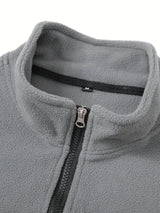 Men's Half-Zip Standing Collar Sweatshirt - Thermal Pullover