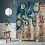 Nautical-Themed Octopus Polyester Shower Curtain