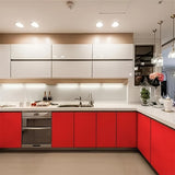 1 Roll of Thickened Red High-Gloss Self-Adhesive Wallpaper 196.85inx15.75in & 393.70inx15.75in