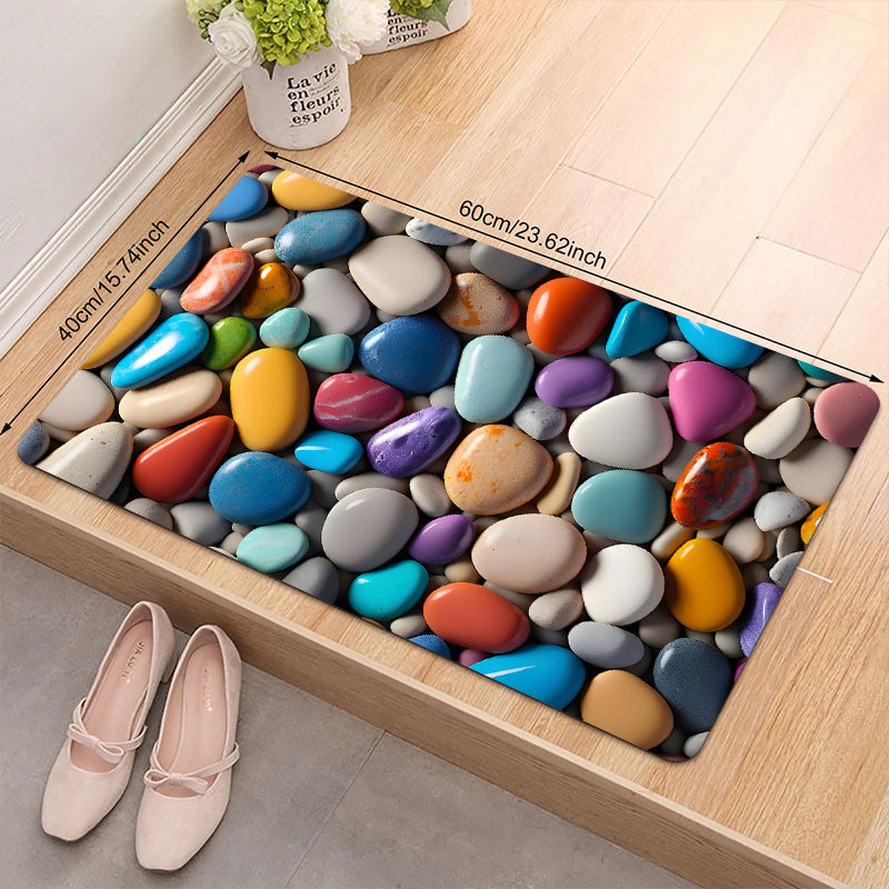 1pc Colorful Pebble Pattern Doorway Mat