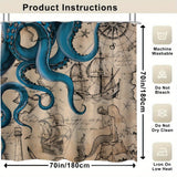 Nautical-Themed Octopus Polyester Shower Curtain