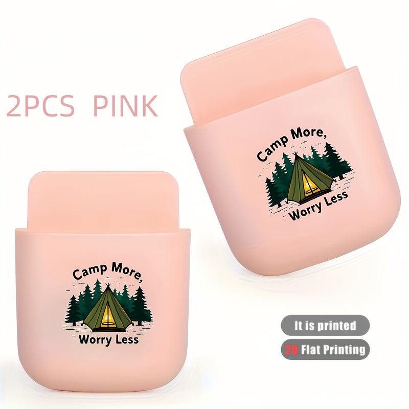 2pcs Camping Wall-Mounted Phone Holder