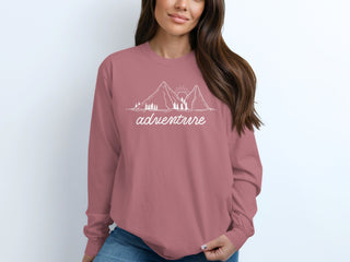 Adventure Awaits Mountains and Sunshine - Long Sleeve Tee