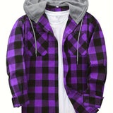 Men's Casual Plaid Hoodie Shirt