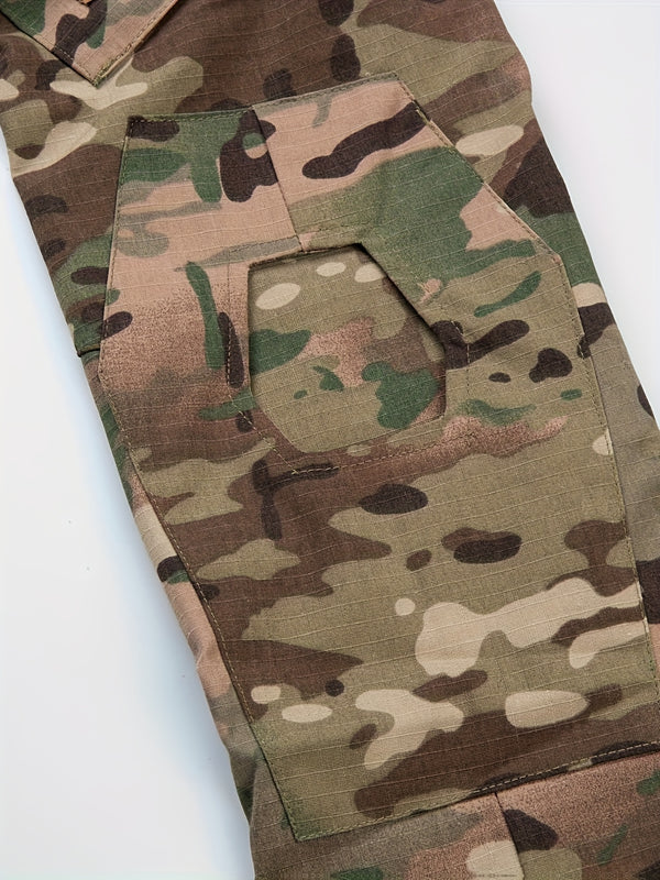 Men's Khaki G2 Camouflage Tactical Long Sleeve Shirt