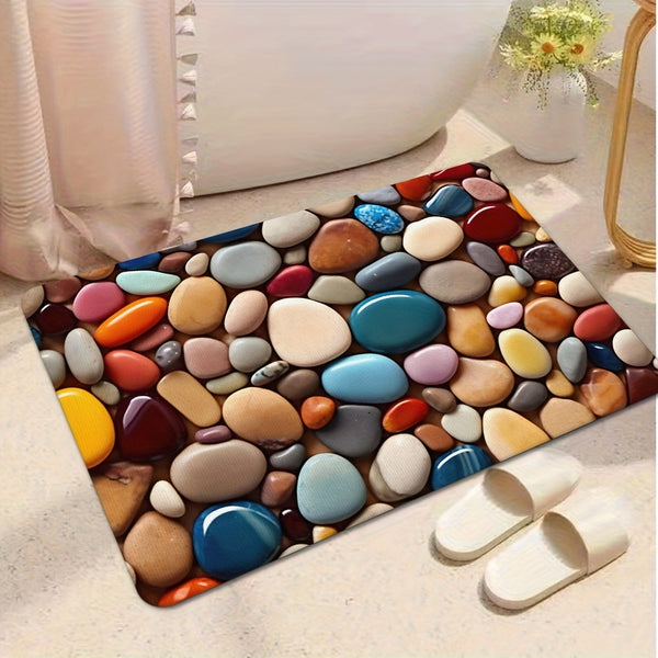 1pc Colorful Pebble Pattern Doorway Mat
