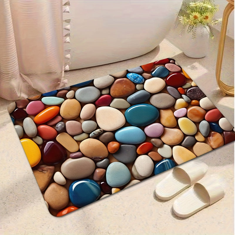 1pc Colorful Pebble Pattern Doorway Mat