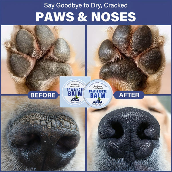Natural Dog Paw Balm with Blueberry Scent 2oz.