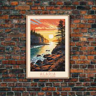 Acadia National Park Panoramic Maine Travel Art