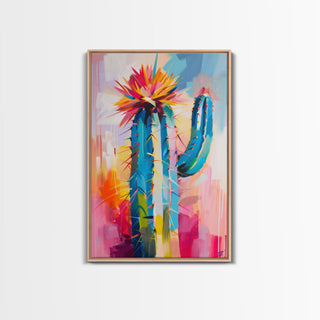 Colorful Cactus Framed Canvas Print