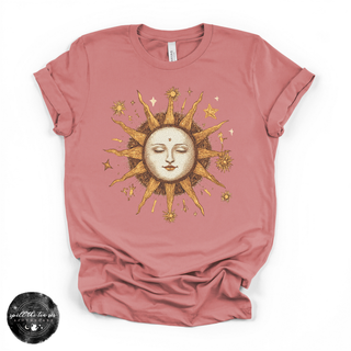 Summer Celestial Sun Tee | Boho Sun & Moon Graphic T-Shirt
