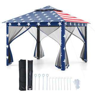 11 x 11 Feet 2-Tier Portable Pop-Up Gazebo Tent with Carry Bag Mesh