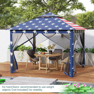 11 x 11 Feet 2-Tier Portable Pop-Up Gazebo Tent with Carry Bag Mesh