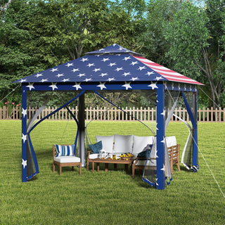 11 x 11 Feet 2-Tier Portable Pop-Up Gazebo Tent with Carry Bag Mesh