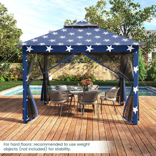 11 x 11 Feet 2-Tier Portable Pop-Up Gazebo Tent with Carry Bag Mesh