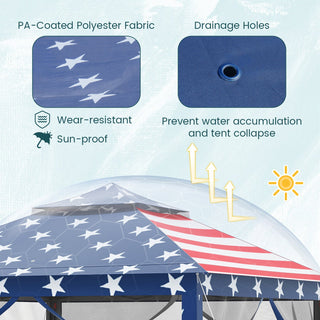 11 x 11 Feet 2-Tier Portable Pop-Up Gazebo Tent with Carry Bag Mesh