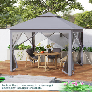 11 x 11 Feet 2-Tier Portable Pop-Up Gazebo Tent with Carry Bag Mesh