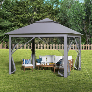 11 x 11 Feet 2-Tier Portable Pop-Up Gazebo Tent with Carry Bag Mesh