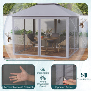 11 x 11 Feet 2-Tier Portable Pop-Up Gazebo Tent with Carry Bag Mesh